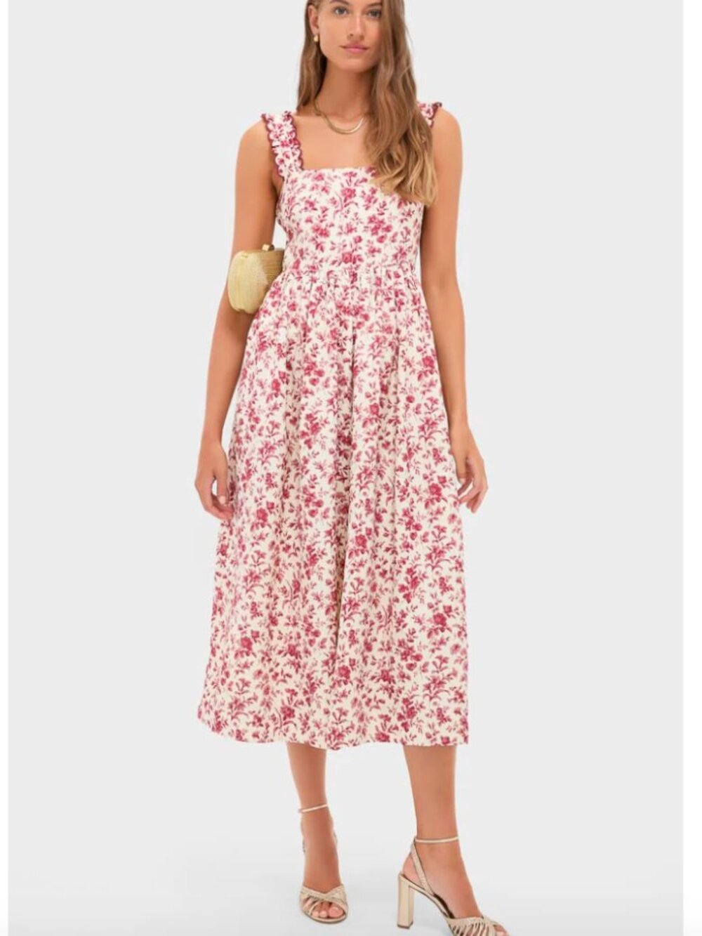 Tuckernuck Pomegranate Bloom Rolia Dress pink white floral tank s small